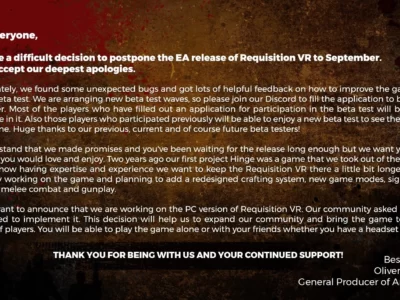 Выход Requisition VR в ранний доступ перенесён на сентябрь