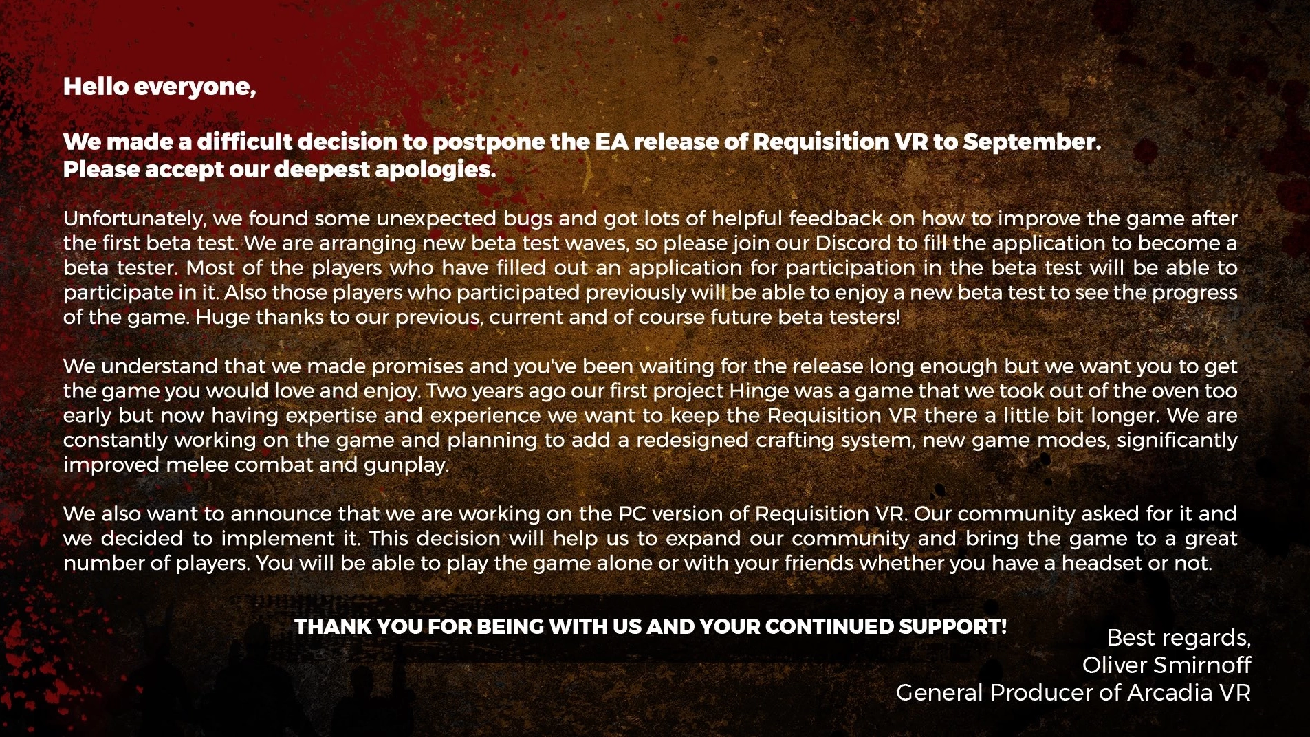 Выход Requisition VR в ранний доступ перенесён на сентябрь